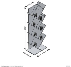 FMD Prateleira/estante vertical geométrica branco