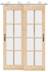 Kit ferragens p/ porta deslizante 183cm aço inoxidável prateado