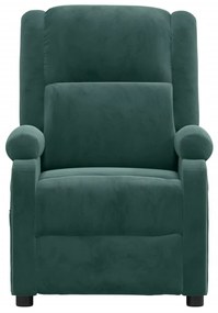 Poltrona de massagens elétrica veludo verde-escuro