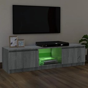 Móvel de TV com luzes LED 120x30x35,5 cm cinzento sonoma