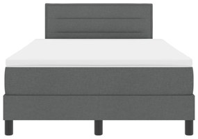 Cama Box Spring com Colchão e LED Cinza Escuro 120x200 cm Tecido