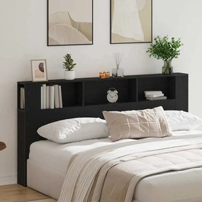 Cabeceira de Armário vidaXL Carvalho Preto 200x18,5x104,5 cm