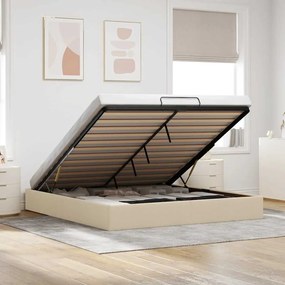 vidaXL Estrutura de cama otomana sem creme de colchão 180x200cm tecido