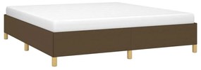 Estrutura de cama sem colchão 160x200 cm tecido castanho-escuro