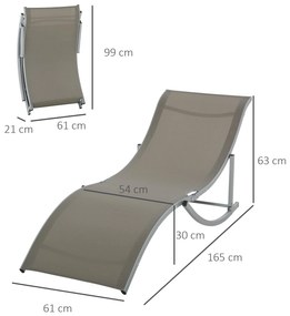 Conjunto de 2 Espreguiçadeiras de Jardim em Forma de S com Estrutura d
