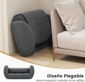 Cadeira dobrável para jogos de chão Sofá-cadeira com encosto e apoios de braços ajustáveis Cadeira de braços reclinável para leitura interior Cinzento