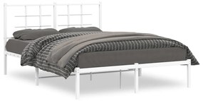 355610 vidaXL Estrutura de cama com cabeceira 140x190 cm metal branco