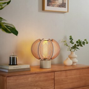 Candeeiro de mesa Japandi bege 32cm - Gertie