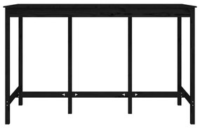 Mesa de bar 180x80x110 cm pinho maciço preto