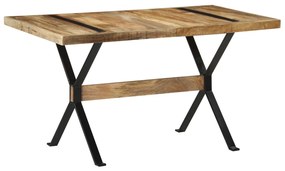 vidaXL Mesa de jantar 140x70x76 cm madeira de mangueira áspera