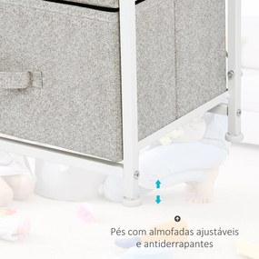 HOMCOM Organizador de Cômoda com 4 Gavetas Mesa de cabeceira para quar