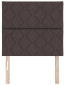 Cabeceira LED vidaXL Design Blocos de Diamante Castanho Escuro 90 cm T