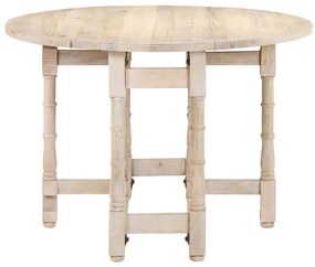 Mesa de jantar redonda 110x76 cm madeira de mangueira maciça