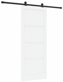 Porta Deslizante vidaXL com Conjunto de Ferragens Branca 86x211 cm Mad