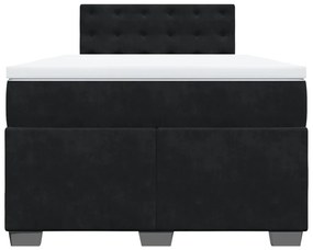 Cama boxspring com colchão 120x200 cm veludo preto