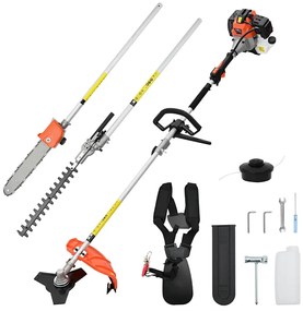 vidaXL Cortador de escova 4 em 1 Função Laranja 52 cc 1,45 kW