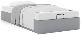 Estrutura de cama otomana sem colchão 100x200 cm cinzento claro