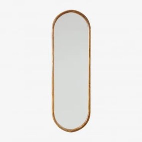 Espelho De Parede Oval Em Madeira De Manga Munya 35 X 115 Cm - Sklum