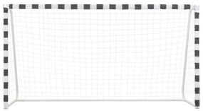 Baliza de futebol 300x160x90 cm metal preto e branco