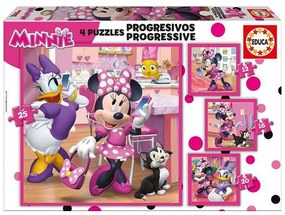 Puzzle Minnie Mouse Happy Helpers Progressivo 12-16-20-25 Peças