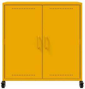Aparador 68x39x72 cm aço amarelo mostarda