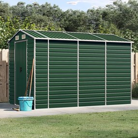 Abrigo de jardim 191x300x198 cm aço galvanizado verde