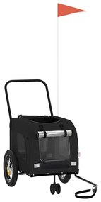 Reboque para Bicicleta para Pets - Tecido Oxford Preto e Ferro