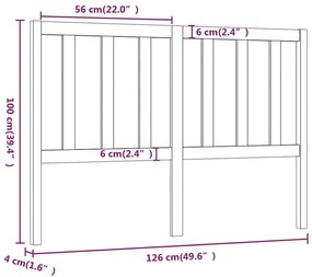Cabeceira de cama 126x4x100 cm pinho maciço
