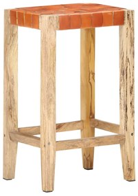 Bancos de bar 2 pcs couro genuíno 75 cm castanho