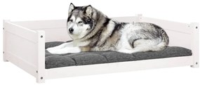 Cama para cães 105,5x75,5x28 cm madeira de pinho maciça branco