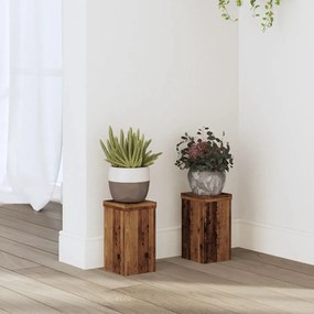 vidaXL Suportes p/ plantas 2 pcs 10x10x18 cm derivados de madeira