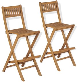 Conjunto de bistrô c/ cadeiras dobráveis 3 pcs madeira teca