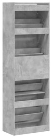 Sapateira c/ 4 gavetas articuladas 60x34x187,5 cm cinza cimento