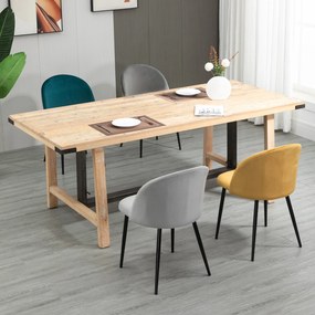 Conjunto de 4 cadeiras de sala de jantar (MESA NÃO INCLUIDA), cadeiras estofadas em veludo com pés cónicos em metal, multicoloridas