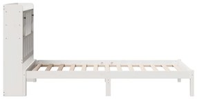 Cama com estante sem colchão 100x200 cm pinho maciço branco