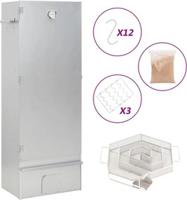 vidaXL Defumador p/ churrasqueira c/ gerador fumo frio aço galvanizado