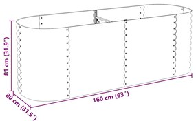 Canteiro elevado de jardim aço galvanizado 240x80x81cm prateado