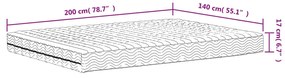 Colchão de espuma 140x200 cm dureza H2 H3 branco