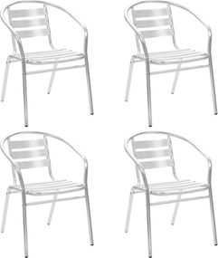 vidaXL Cadeiras de exterior empilháveis 4 pcs alumínio