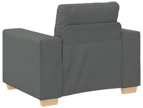 Conjunto de Sofá de 3 Peças com Almofadas em Tecido Cinza Escuro