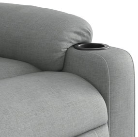 Poltrona de massagens reclinável tecido cinzento-claro