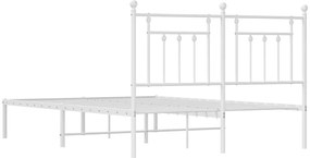 Estrutura de cama com cabeceira 150x200 cm metal branco