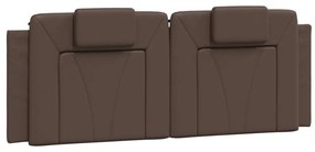 Estrutura cama c/ cabeceira 120x200cm couro artificial castanho