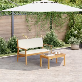 Conjunto de Sofa de Jardim 4 Peças com Almofadas em Madeira de Acácia