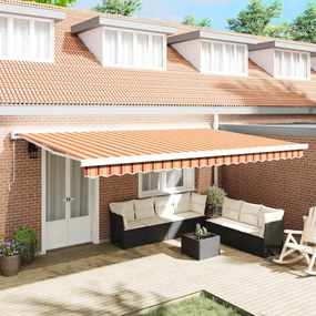 vidaXL Toldo Retrátil Automático Amarelo e Laranja 500x300 cm
