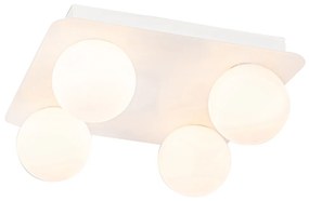 Candeeiro de teto moderno branco quadrado 4 luzes - Cederic Moderno