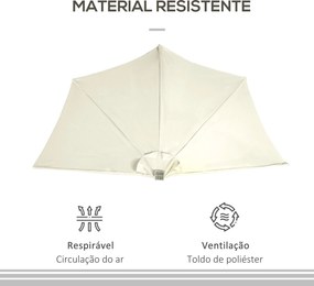 Chapéu de Sol de Jardim com 24 Luzes LED Solar 265x135x240 cm Chapéu d