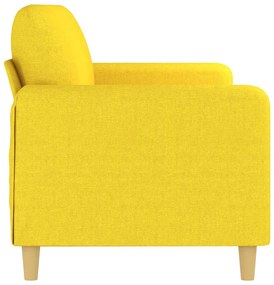 Sofá de 3 lugares 180 cm tecido amarelo-claro