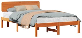 vidaXL Estrutura da Cama com cabeceira Marrom Cera 120 x 200 cm