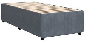 Cama com molas/colchão 100x200 cm veludo cinza-escuro